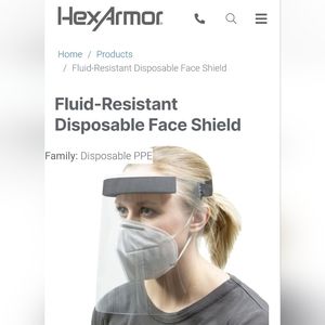 HexArmour Set of 12 Fluid resistant disposable face shields PPE
